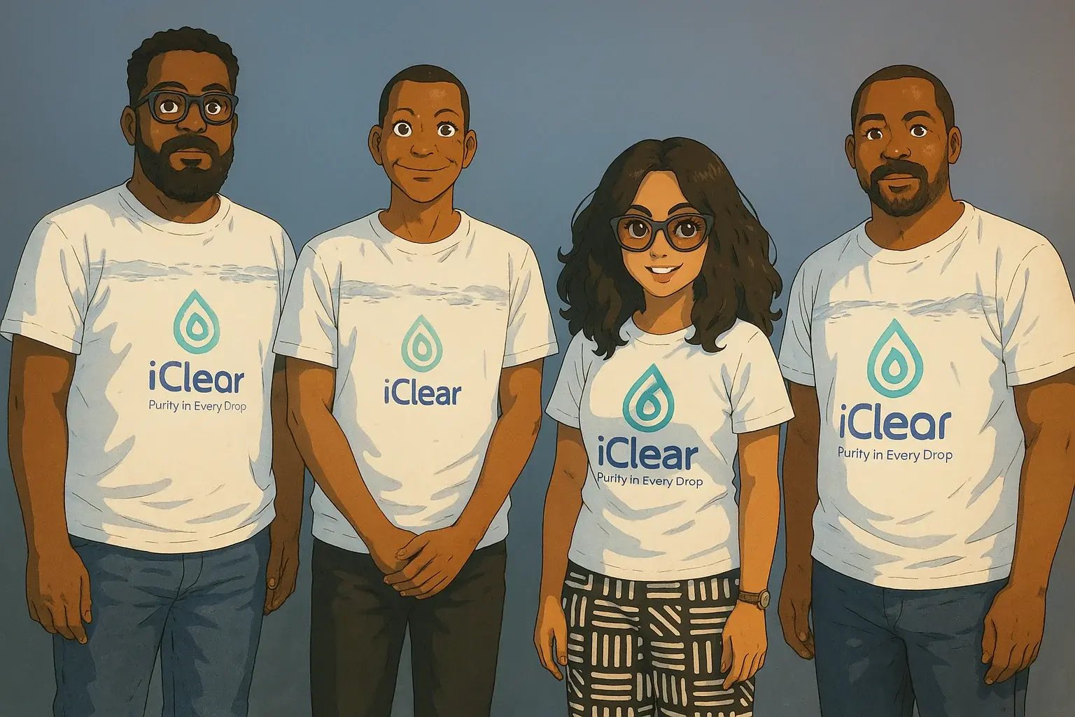 Artistry image of iClear employees in a photo