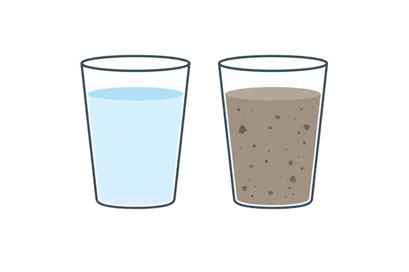 Clean Water in Cup and Dirty Water in Cup-1