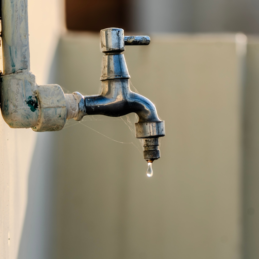 Image of a tap with running slow water